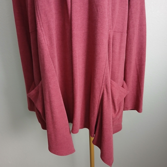 Magellan Sportswear Cardigan Women's Size Large Burgundy Open Front Long Sleeve - Picture 5 of 9